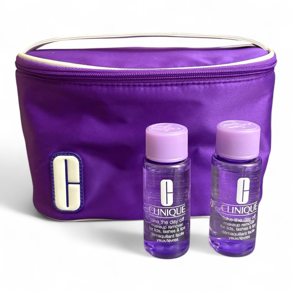 Clinique Makeup Remover Duo with Purple Pouch NWT
